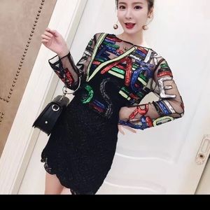 NWT sequins see thru Top